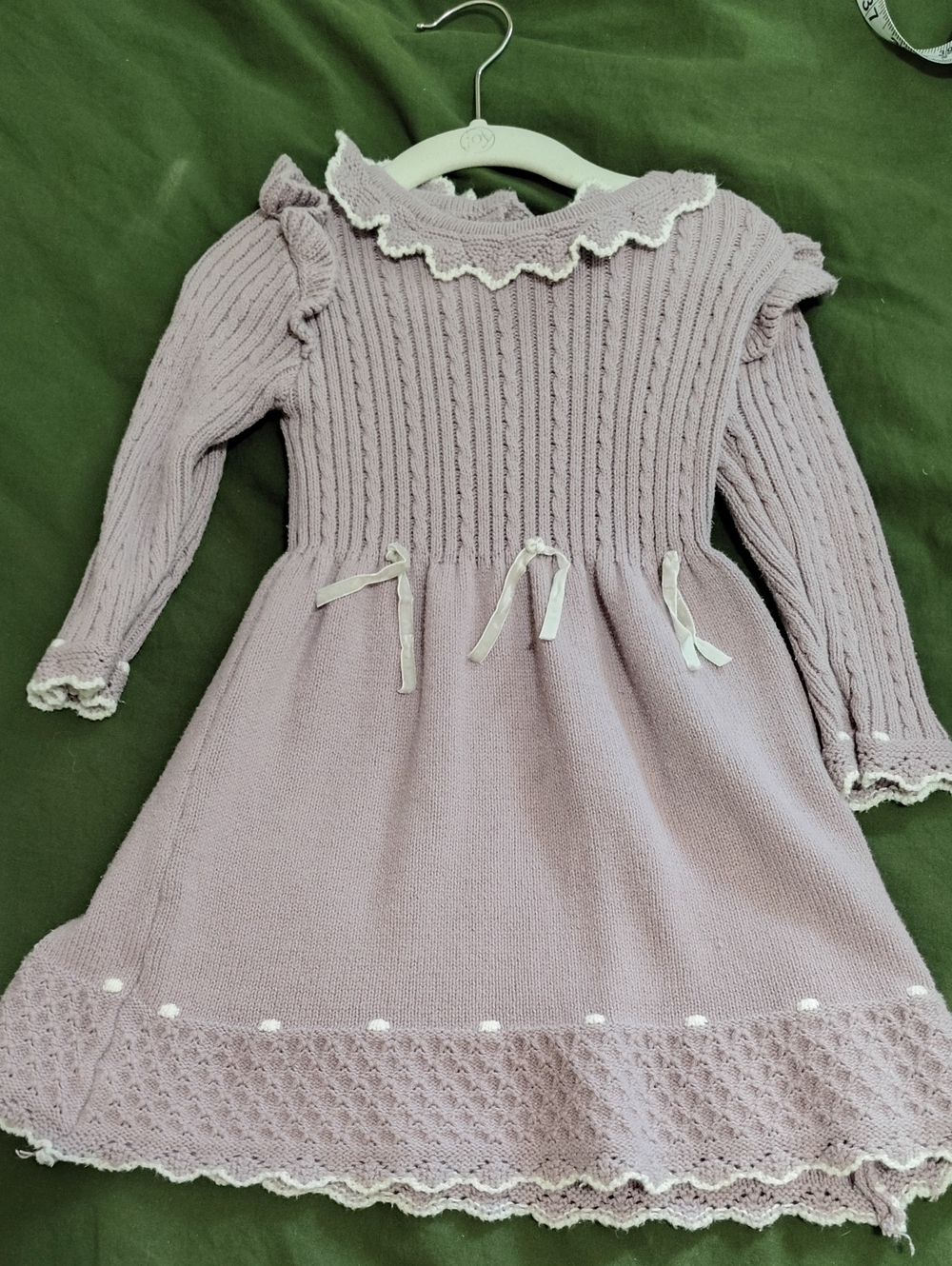 Girls' Sweater Knit Dress in Lavender